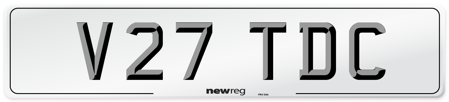 V27 TDC Number Plate from New Reg